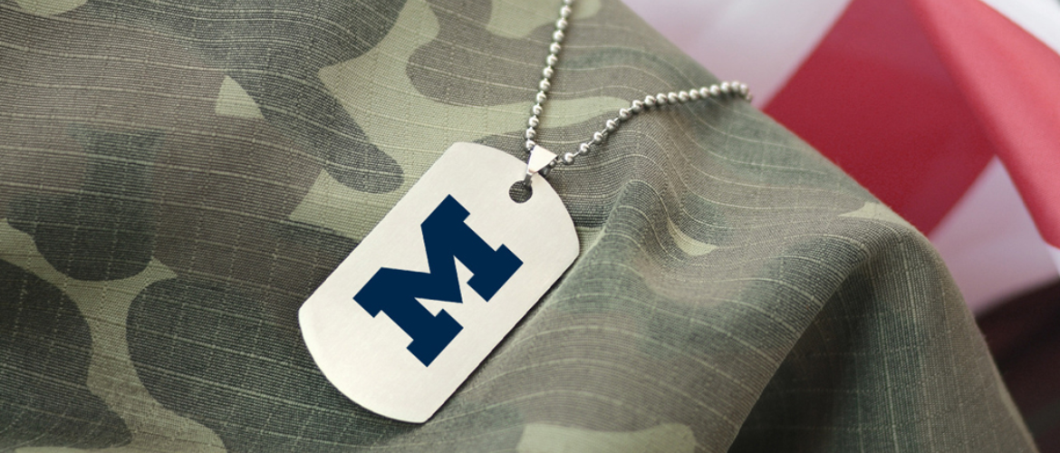 U-M Military dogtags.